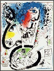 Marc Chagall: Auto-portrait  Ma vie  1960, Lithographie originale, frontispice - images, uvre graphique