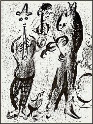 Marc Chagall: Les Saltimbanques Lithographie originale Mourlot 1963