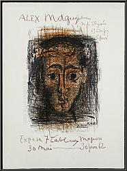 Pablo Picasso: Affiche d’exposition originale Alex Maguy, Galerie Elyse, 1962, Lithographie originale Mourlot
