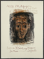 Pablo Picasso: Affiche d'exposition originale Alex Maguy, Galerie Elys�e, 1962, Lithographie originale Mourlot