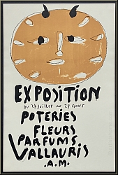 Pablo Picasso: Exposition Poteries Fleurs Parfums, premi�re affiche Vallauris 1948 - Affiches, Lithographies