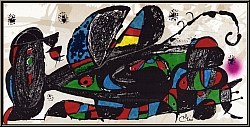 Joan Miro: �Iran� 1974, Lithographie originale pour �Miro sculpteur� en persan - estampes originales rares