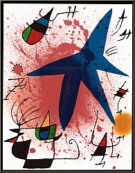 Joan Miro: L'astre bleu 1972, Lithographie originale XI, Plante Terre - Images | uvre grav et lithographi