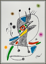 Joan Miro: Maravillas con variaciones acrsticas en el Jardin de Mir 1975, Motif oiseau, Lithographie orig.
