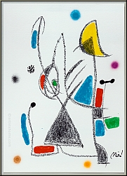 Joan Miro: Maravillas 1975, Motif Jardinire avec chapeau de soleil Lithographie originale - uvre graphique