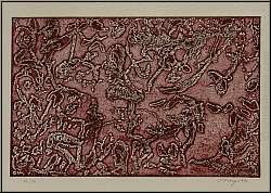 Mark Tobey:  Divertimento  1971, Gravure  l'eau-forte et aquatinte signe, thme de musique instrumentale