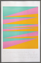 Max Bill: Schweizerisches Tonk�nstlerfest Amriswil 1974, Affiche originale, lithographie par Erker, sign�e