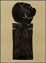 Raoul Ubac: �St�le t�te lev�e� 1982, Lithographie originale sign�e, un des 75 exemplaires - images �uvre grav�