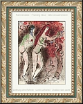 Marc Chagall: Adam et ve et le Fruit dfendu 1960 Lithographie originale, Dessins pour la Bible - uvre grav