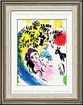 Marc Chagall: Les amoureux au soleil rouge, Lithographie originale 1960 - uvre graphique | estampes Mourlot