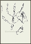 Marc Chagall: Moise IV, Tables de la loi, Lithographie originale, Verve La Bible 1956 | oeuvre graphique