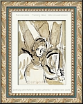 Marc Chagall: L'ange  l'pe, 1956, Verve La Bible, Lithographie originale - uvres imprimes | estampes