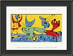 Joan Mir: Lithographie originale, 1956, Chien jouant, Mourlot - Composition surraliste | Lithographies