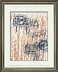 Max Ernst: Lithographie originale  Ttes d'aigles , 1962, imprime en bleu, orange et ocre chez Mourlot