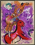 Marc Chagall: L'cuyre au cheval rouge 1957, Lithographie originale