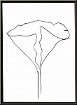 Ellsworth Kelly:  Lotus  en noir 1982, Lithographie originale Maeght